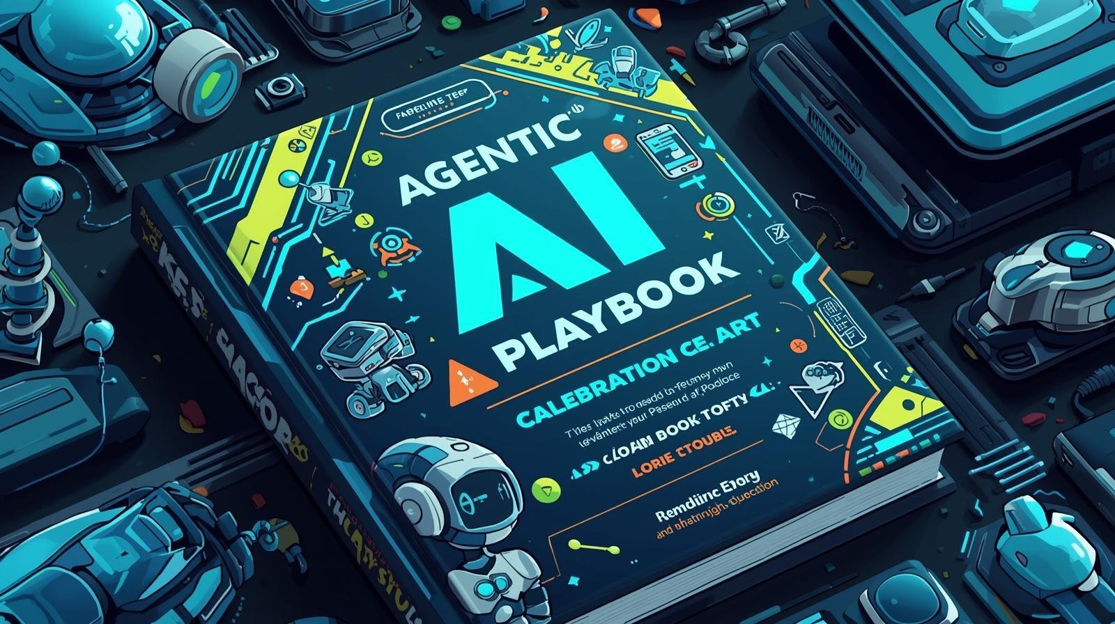 Futuristic illustration of an agentic AI playbook showing automation for property managers and short-term rentals