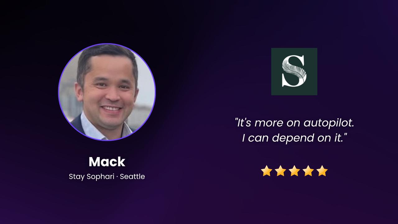Mack, owner of Stay Sophari, Seattle STR operator managing 50 properties virtually with Jurny