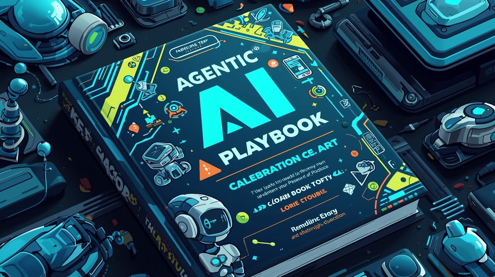 Futuristic illustration of an agentic AI playbook showing automation for property managers and short-term rentals