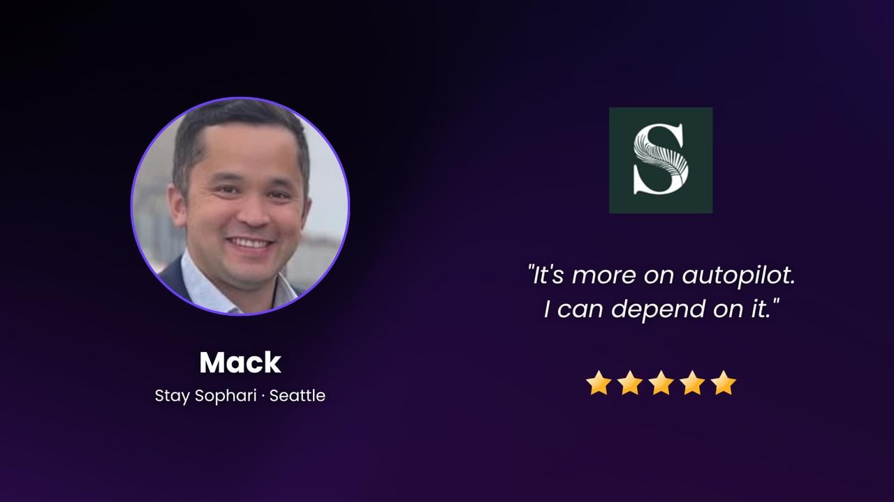 Mack, owner of Stay Sophari, Seattle STR operator managing 50 properties virtually with Jurny