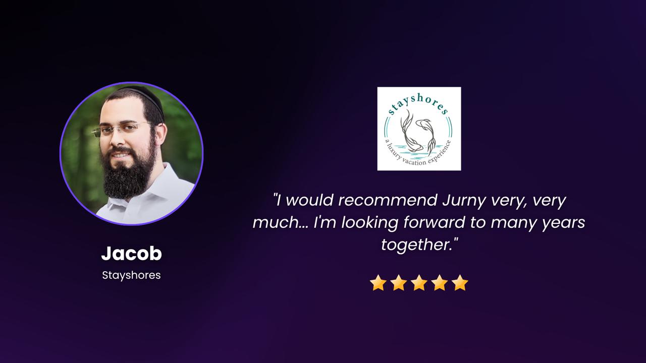 Jacob Morgenstern, founder of Stayshores, shares how Jurny helped him scale his vacation rental management company to 20+ properties